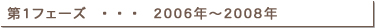 第１フェーズ　・・・　２００６年～２００８年